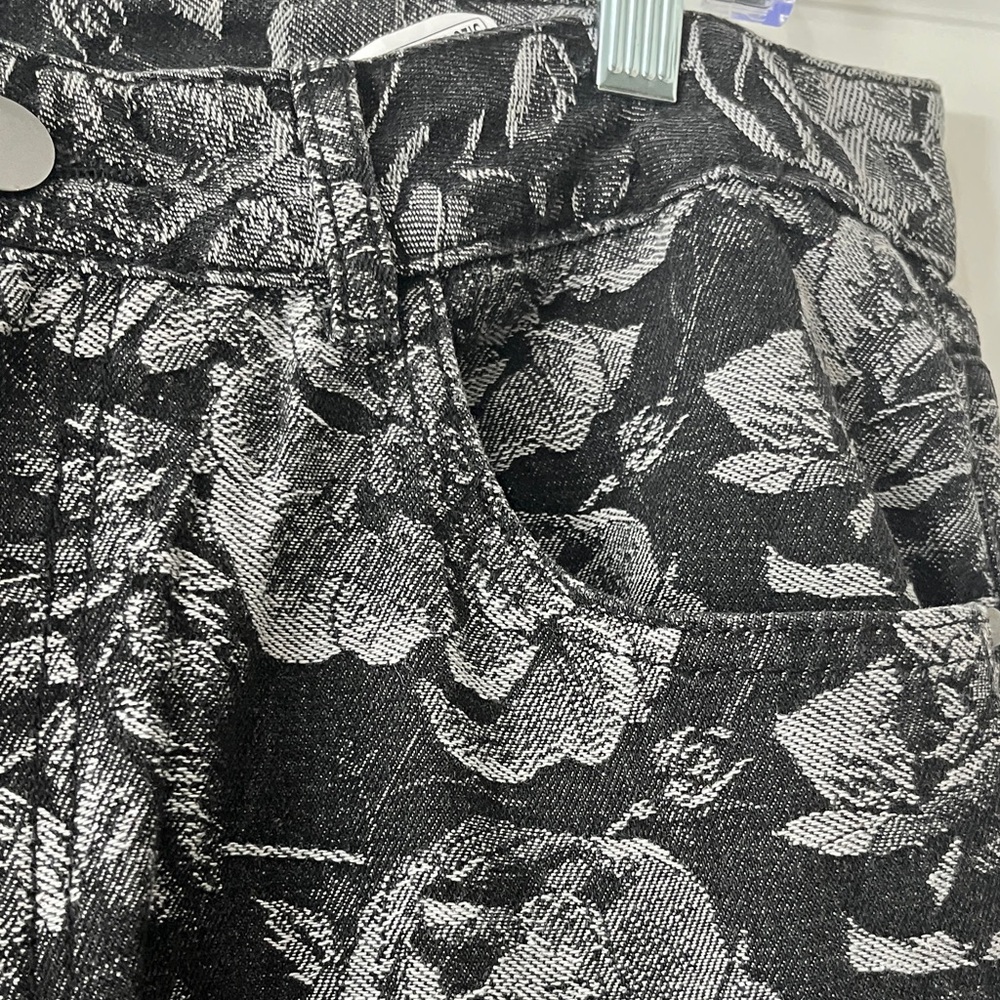 Retro Frayed Distressed Black and White Patterned Garment Label Sz M (34) NWT - Picture 5 of 9